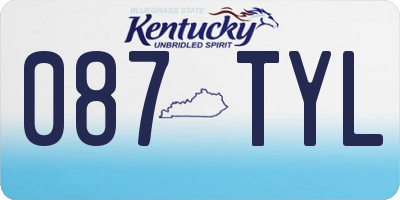 KY license plate 087TYL