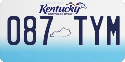 KY license plate 087TYM