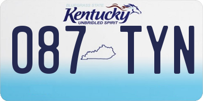 KY license plate 087TYN