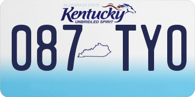 KY license plate 087TYO