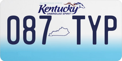 KY license plate 087TYP