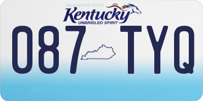 KY license plate 087TYQ
