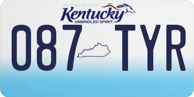 KY license plate 087TYR