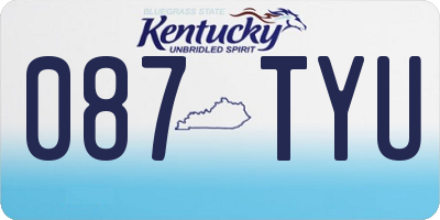KY license plate 087TYU