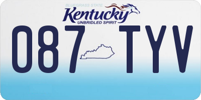 KY license plate 087TYV