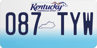 KY license plate 087TYW