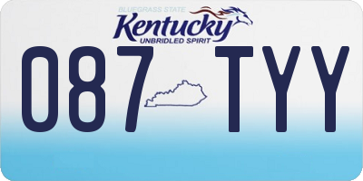 KY license plate 087TYY