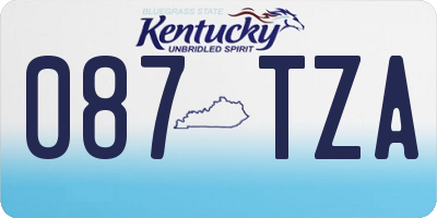 KY license plate 087TZA