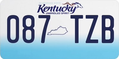KY license plate 087TZB