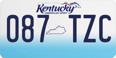 KY license plate 087TZC