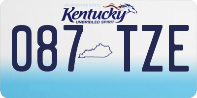 KY license plate 087TZE