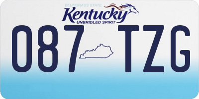 KY license plate 087TZG