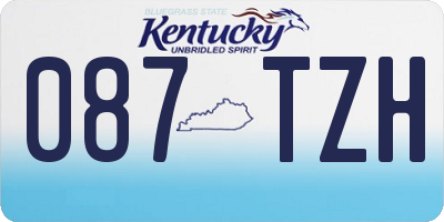 KY license plate 087TZH
