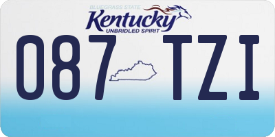 KY license plate 087TZI