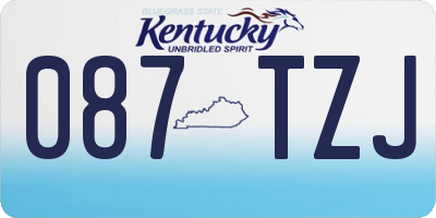 KY license plate 087TZJ