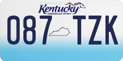 KY license plate 087TZK