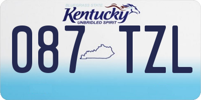 KY license plate 087TZL