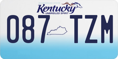 KY license plate 087TZM