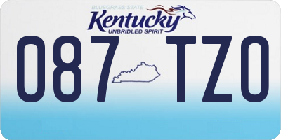 KY license plate 087TZO