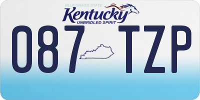 KY license plate 087TZP