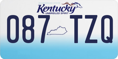 KY license plate 087TZQ