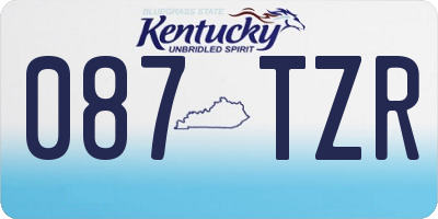 KY license plate 087TZR