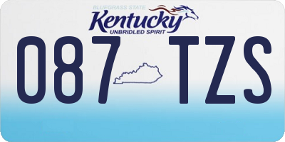 KY license plate 087TZS