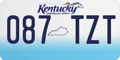 KY license plate 087TZT