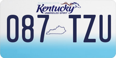 KY license plate 087TZU
