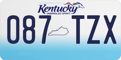KY license plate 087TZX