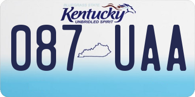 KY license plate 087UAA