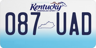 KY license plate 087UAD
