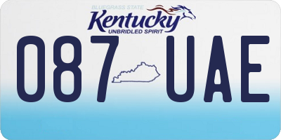 KY license plate 087UAE