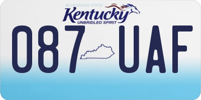 KY license plate 087UAF