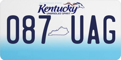 KY license plate 087UAG