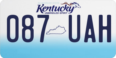 KY license plate 087UAH
