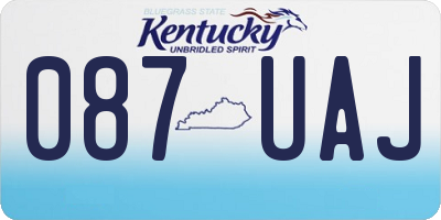 KY license plate 087UAJ