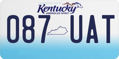 KY license plate 087UAT