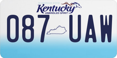 KY license plate 087UAW