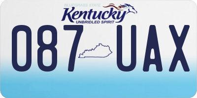 KY license plate 087UAX