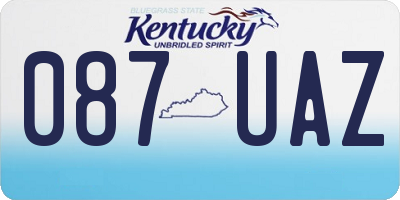 KY license plate 087UAZ