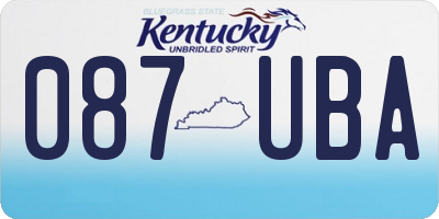 KY license plate 087UBA