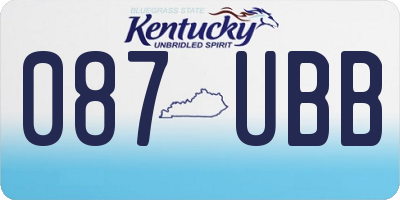 KY license plate 087UBB