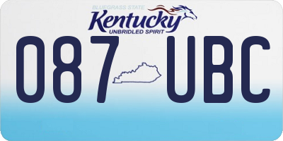 KY license plate 087UBC