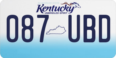KY license plate 087UBD