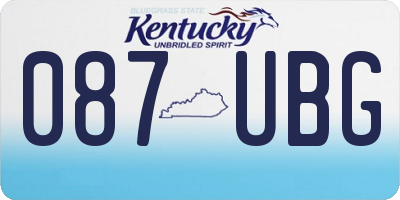 KY license plate 087UBG