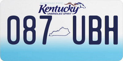 KY license plate 087UBH