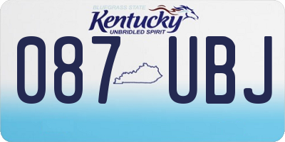 KY license plate 087UBJ