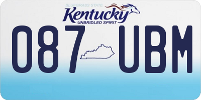 KY license plate 087UBM