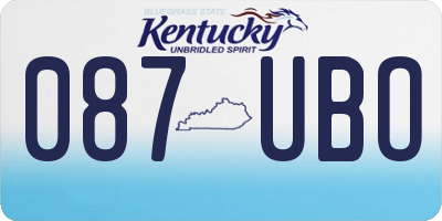 KY license plate 087UBO